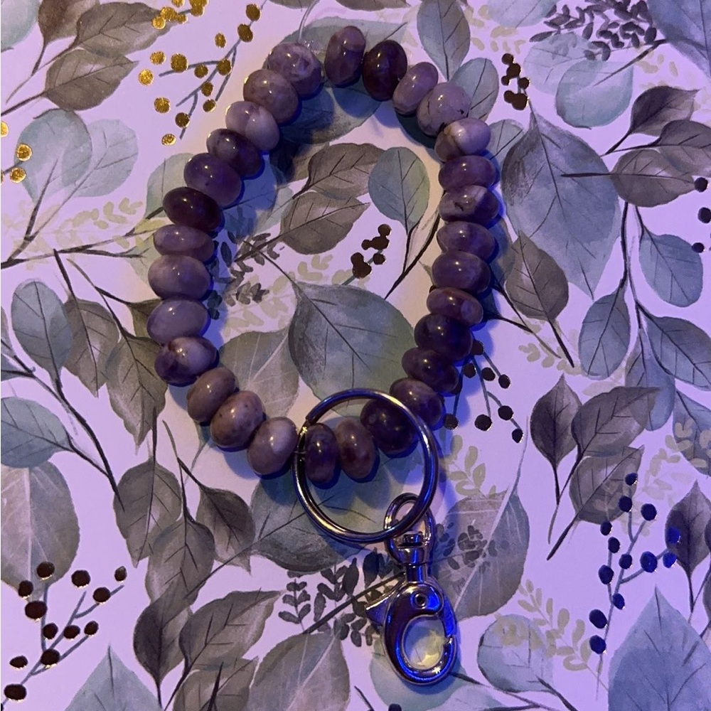 dark&light purple mixed wristlet holds you’re keys, handsantizer, anything!